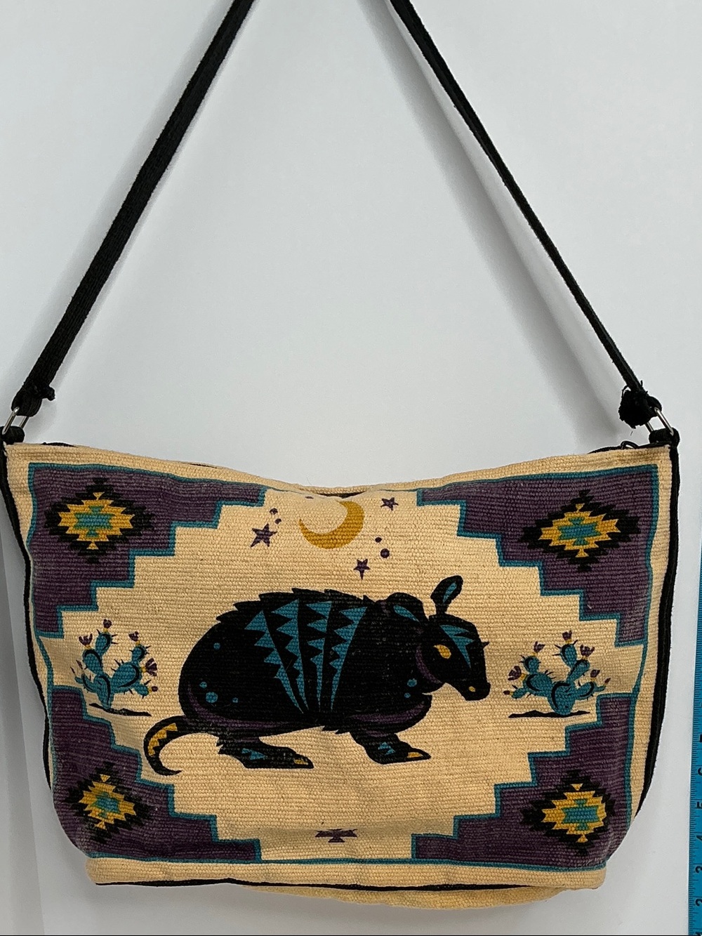 Beige & Black Southwestern Armadillo Shoulder Bag